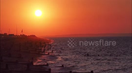 Stunning UK Heatwave beach sunset in Kent