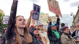 Thousands Gather to Protest Against Abortion Law After Death of a Pregnant Woman in Warsaw, Poland