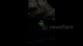 Light and Fire Show at Karim Benzema's Presentation to New Club in Jeddah, Saudi Arabia
