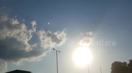 Sun was bright today over Aylesbury Car park and very warm weather