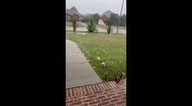 Large Hail Rains Down in Mesquite, Texas