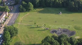 Dangerous Off Road Bikes Caught on Drone Footage in park