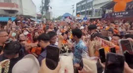 Thai Prime Minister candidate Pita Limjaroenrat receives warm welcome from supporters