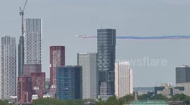 Red Arrows fly over London skyline for King's birthday