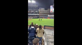 Padres Security Tackles Fan Running On Field