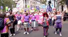 March for Carla  pro womans right to make choices in birth control : london uk