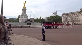 Trooping the Colour 2023 outside Buckingham Palace - the Royal Guards ceremony