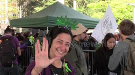 March for decriminalization of cannabis in Sao Paulo, Brazil