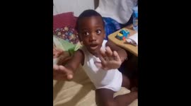 My son was making a mess in my room and as i pulled a belt he started saying calm down