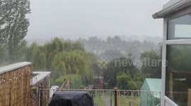An expected rainstorm after a heatwave in Sheffield UK.