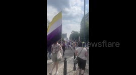 Pride Parade in The Streets of Warsaw, Poland