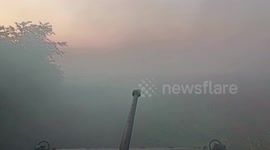 Ukrainian fighting vehicle fires furiously at Russian positions in contested city