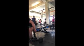 When your spotter's 'Every man for himself' instinct kicks in *EPIC Pressing Fail*