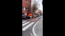 Parked Car Becomes Fully Engulfed in Flames