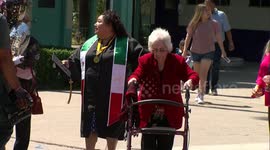 Community college holds graduation ceremony for migrant families at Tijuana in Mexico
