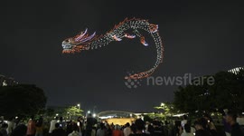 Drones create dragon formation for celebrations of China's traditional festival
