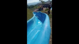 Flipping And Sliding On The Waterslide