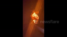 One dead as massive fire erupts after collision in Pickering, Canada
