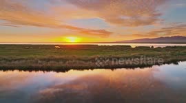 Picturesque sceneries in N China's Wuliangsu Lake