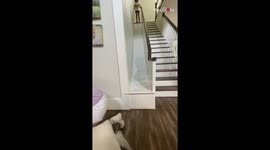 Cool mom builds an indoor slide for daughters *They can't seem to GET ENOUGH!*