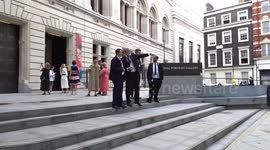 Media ground outside the National Portrait Gallery as Princess of Wales re-opens the museum after renovation