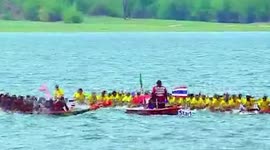 Dozens of rowers rescued when long-tail boat sinks in the middle of race in Thailand