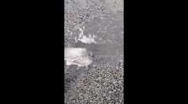 Water boils instantly on scorching ground in China's sweltering heat