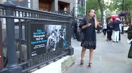 Outside the National Portrait Gallery during evening Gala celebrating its re-opening after renovation