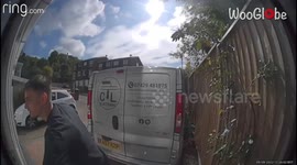 'That's so unexpected!' - Man hits his head hard on the garage door *CCTV Footage*