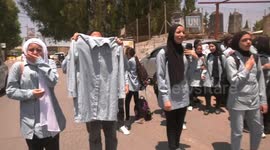 Relatives and classmates of 15-year-old Sadil Naghnaghiya attend her funeral, in the West Bank city of Jenin