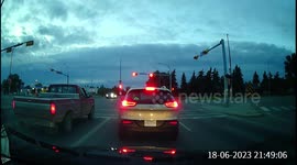 Red Light Runner Receives Instant Karma