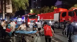 Injured carried out of barbecue restaurant after explosion kills 31 in northwest China