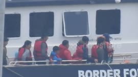 Border Force Defender returns to Dover with women, children and men