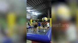 Youngsters crumble under giant volleyball in local sports league fail