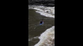 Kayaker ending up in giant hydraulic on the Zambezi river, ends up going deep underwater and eventually resurfacing