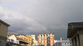 Double rainbow shines over Covent Garden in London