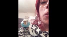 Popping Bubble Startles Bird