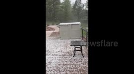 Hail pelts Colorado, US, as damaging weather systems move across state