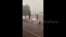 Storm hits northern Kassel, Germany, with high winds and hail