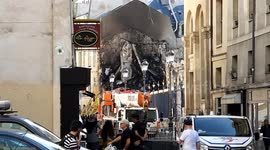 Extensive damage of Paris building that suffered gas explosion