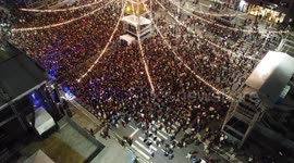 Aerial view of Catholic tradition Festa Junina in Barueri, Brazil
