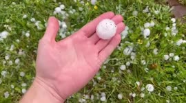 Large hail hits German state of Hesse during severe storm