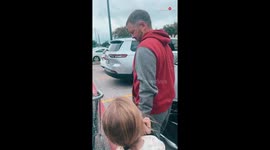 Dad embarrasses teenage daughter by pretending to be a dinosaur on a hunt