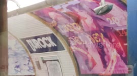 Paris: On the occasion of the 20th edition of the RockEnSeine festival, the Duroc  subway metro station, on  line 10, turns into DUROCK!