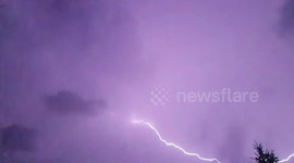 Electrifying spectacle: captivating slow motion lightning strikes illuminate Bayreuth, Germany