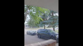 Hilarious moment wife backs into her husband's car