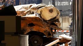 Paris American Academy damaged as car struck by fallen concrete causes car to explode