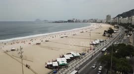 PRAIA DE COPACABANA , RIO DE JANEIRO - BRASIL,. IMAGENS AÉREAS DE ALTA QUALIDADE DA PRAIA E AV ATLANTICA.