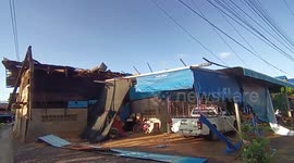 Dozens of homes damaged in monsoon storm in northeast Thailand