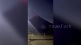 Mayon Volcano spews smoke and lava in the Philippines